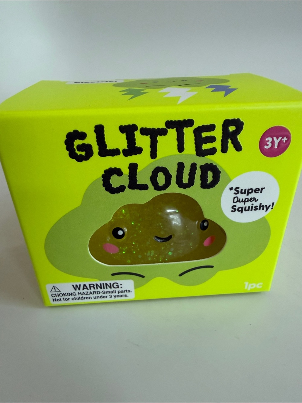 Glitter Cloud Squishy Sensory Toy - yellow